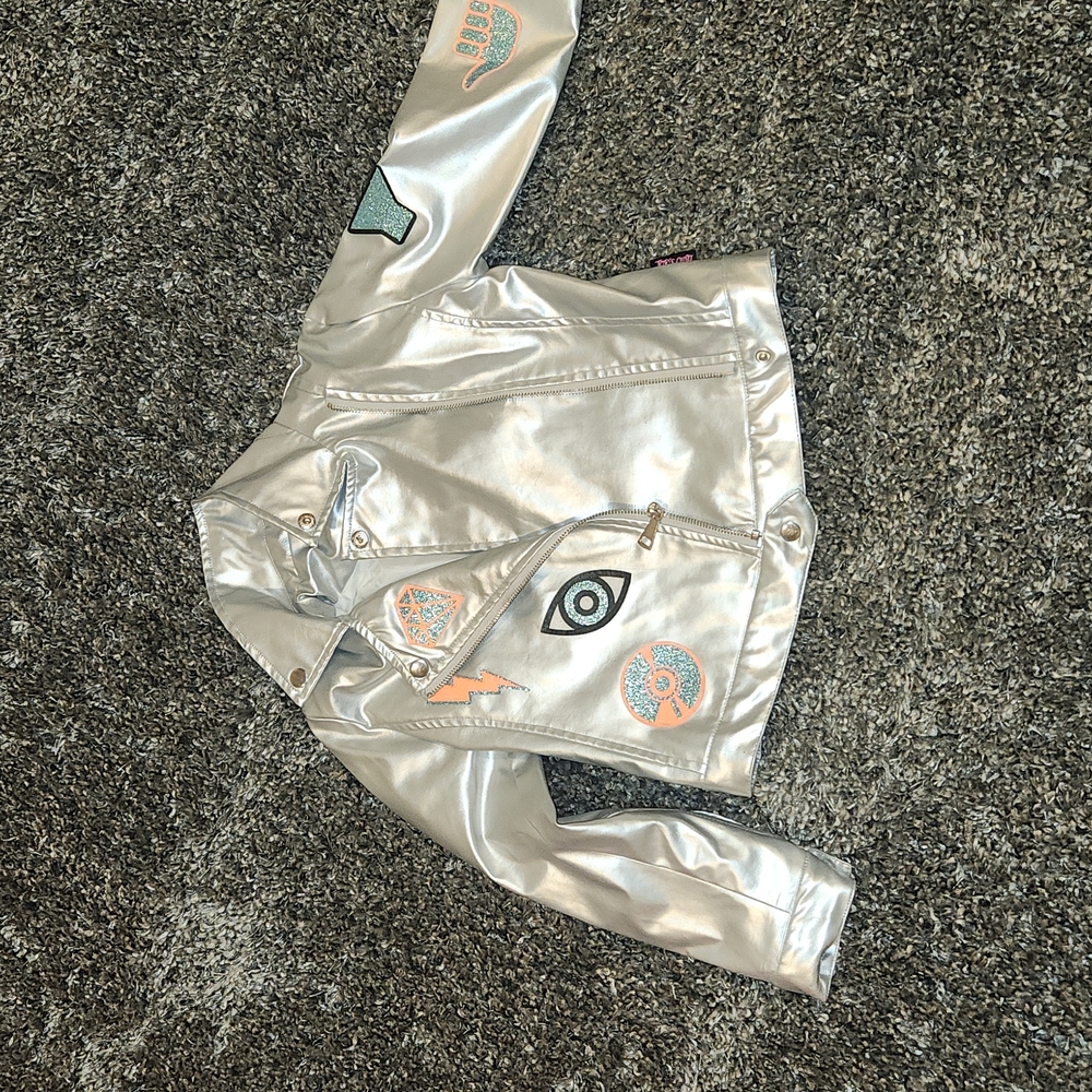 Jojo closet cool pleather jacket small metallic